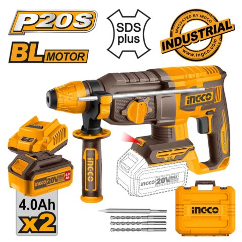 Πιστολέτο Περιστροφικό Κρουστικό 20V (2x4Ah) CRHLI202682E Ingco